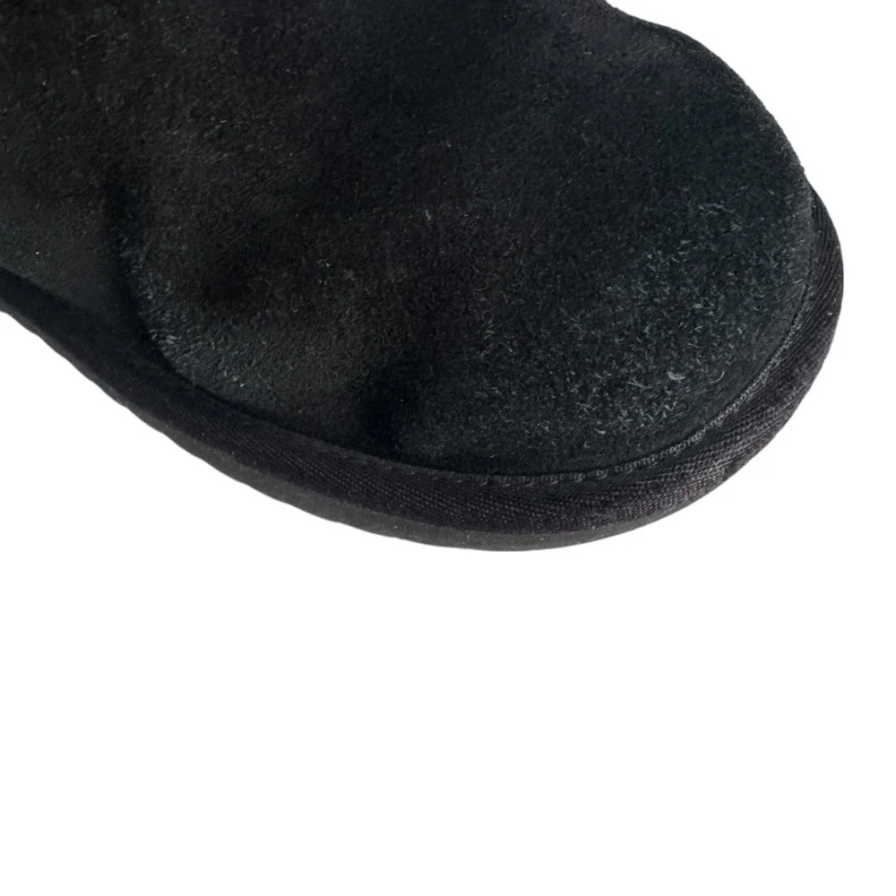 Koolaburra By UGG Boots Womens Size 8 Black Suede Mid Calf Faux Fur Lined Bow